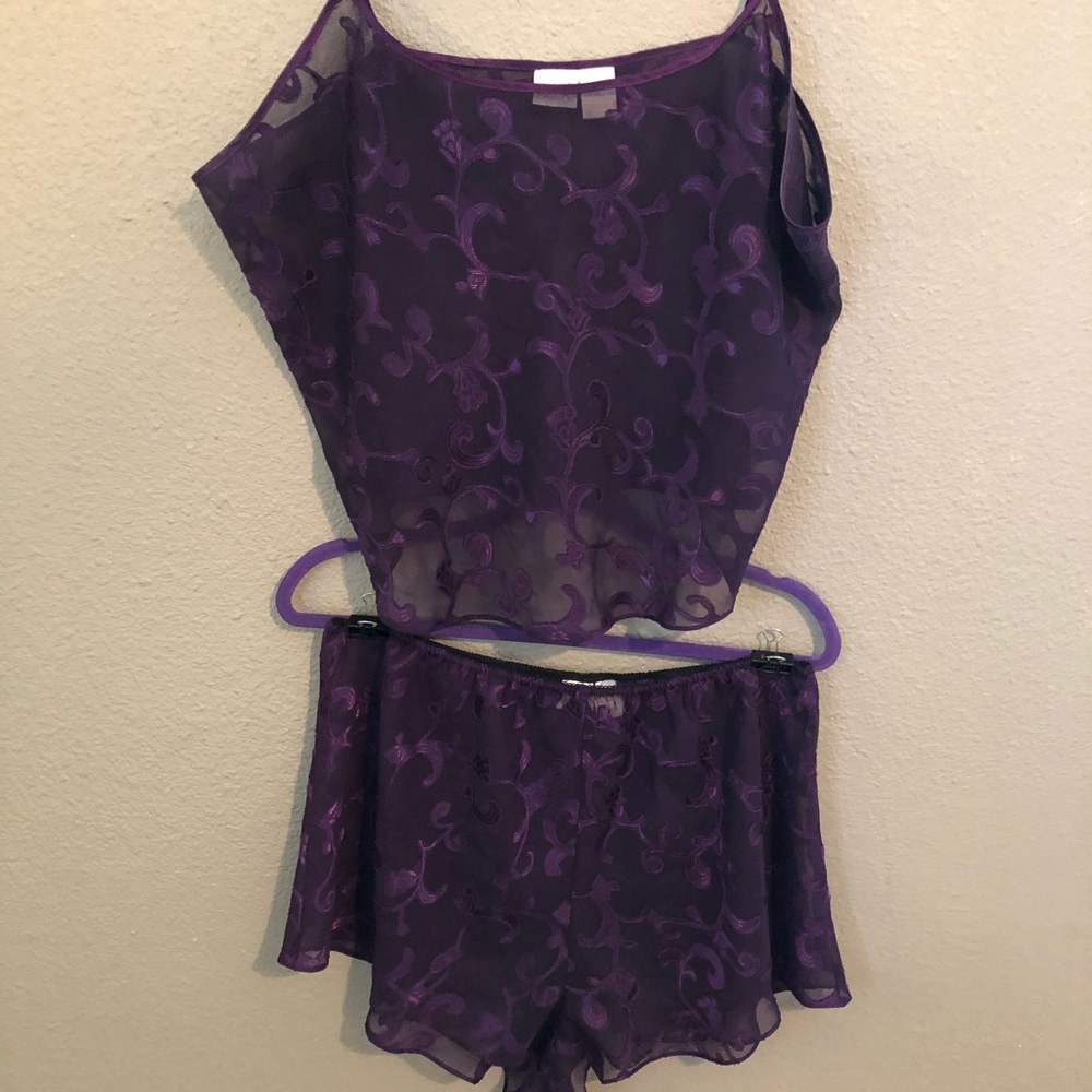 2 piece purple lingerie set